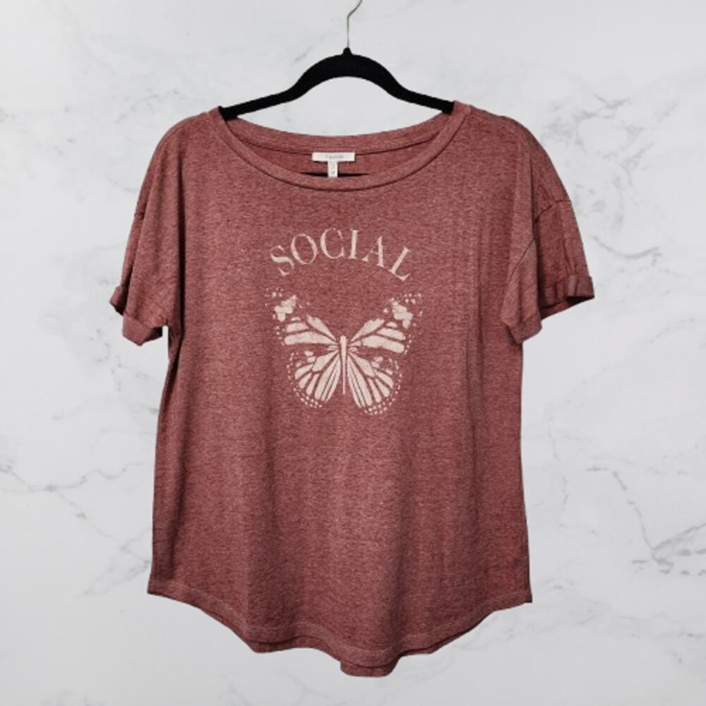 Maurices NWT Medium Social Butterfly Short Sleeve T-Shirt